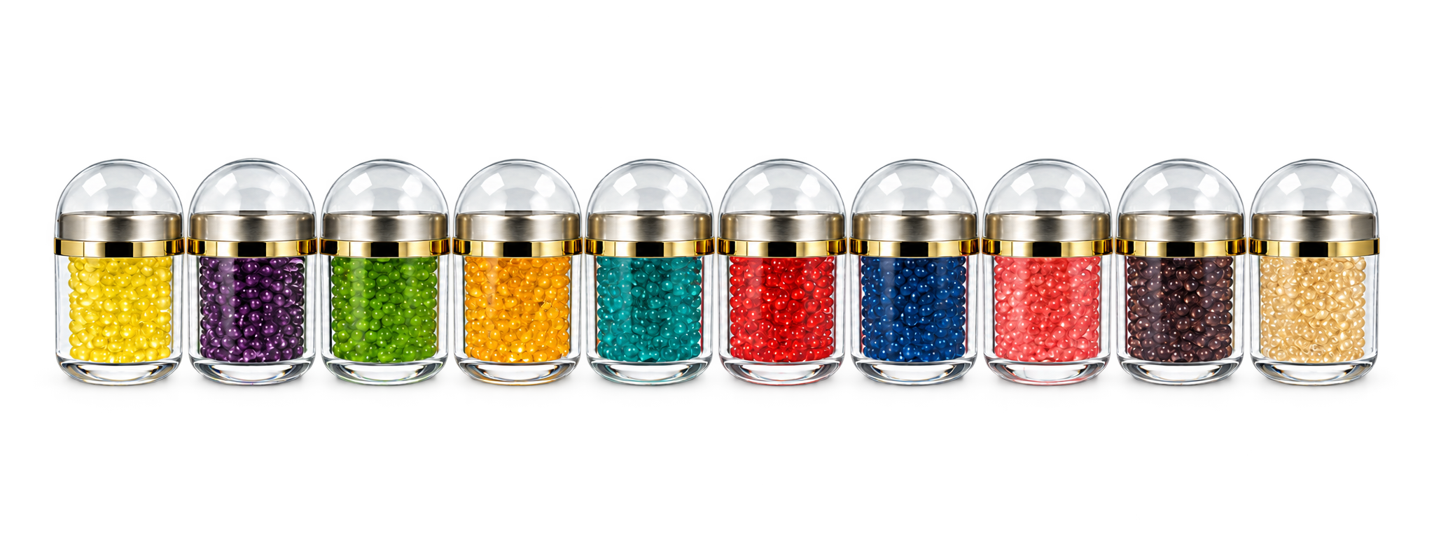 Color range of capsule samples; individual flavors are selected separately