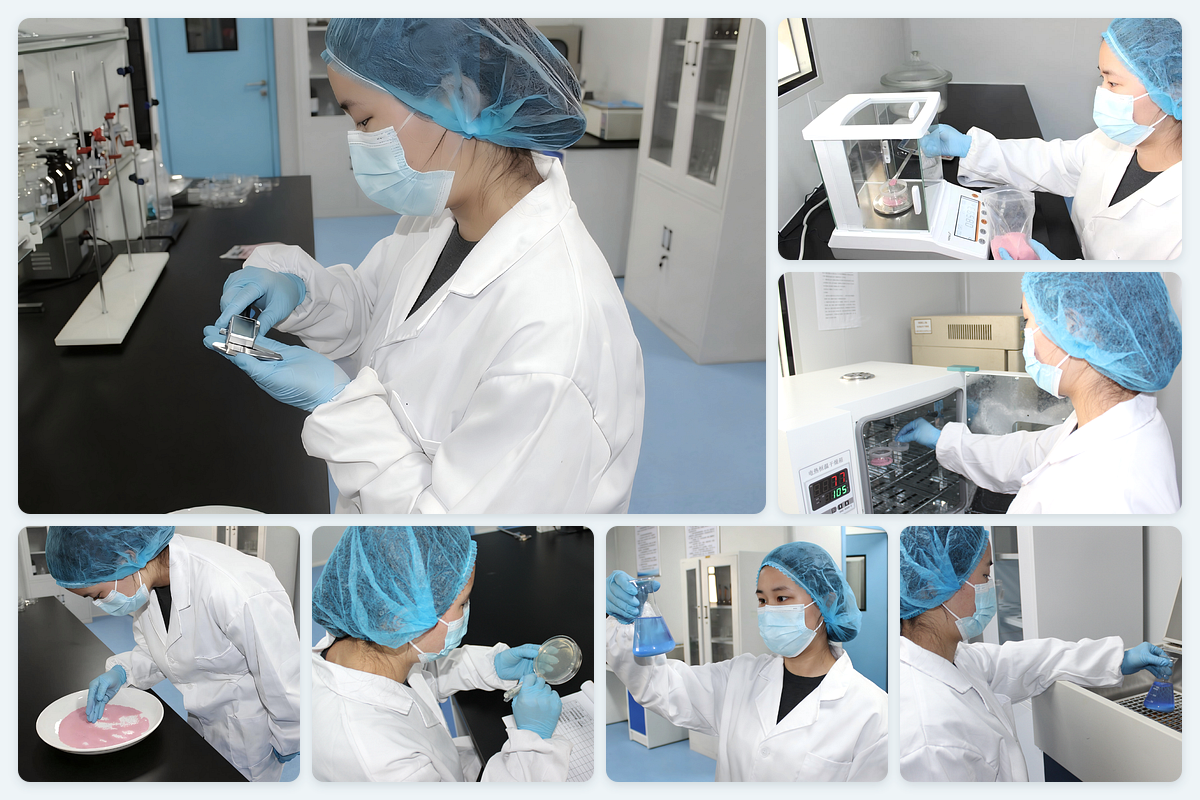 Quality testing scenes in a laboratory